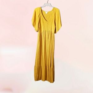 Mustard yellow maxi summer dress